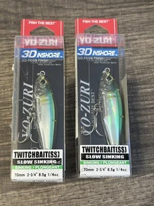 Lot of 2" Yo-Zuri R1207-HHAY Prism 3D inshore Twitchbait 2 3'4", 1/4oz. #174 - Picture 1 of 2