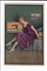 Mundlos Sewing Machine Company German Advertising Flapper Postcard p2020 - Picture 1 of 2