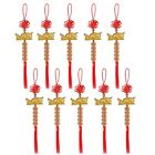 10Pcs Red Lucky Dragon Charms Metal Red Hanging Tassels  Home Decor