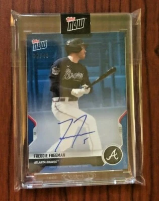 FREDDIE FREEMAN 2021 Topps Now RTOD Road To Opening Day BLUE On Card AUTO /49 - Image 1 of 3