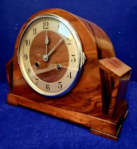 Antiguo reloj de abrigo moderno HALLER 1930 roble alemán mediados de siglo - Acabo de reparar - Imagen 1 de 7