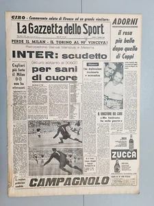 Gazzetta Dello Sport 7 June 1965 Inter Wins Scudetto Campione D'Italia - Picture 1 of 1