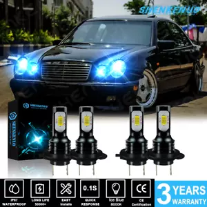 For 2000-2009 Mercedes-Benz E320 - Front LED Headlight 4X Bulbs High-Low beam - Picture 1 of 10