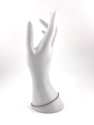 925 Sterling Silver Vintage Braided Vermeil Woven Chain Link Bracelet 8" - Image 1 of 4