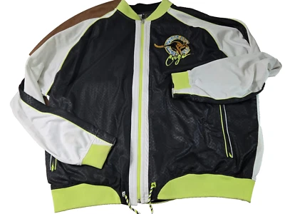 Chaqueta Coogi Para Hombre Talla 5XL Negra Blanca Verde Lima Vintage Parches Cremallera Completa Foto 1 de 4