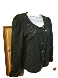 Bik Bok schwarzes Langarmshirt mit Spitze, Gr. M, (würde 10-12 passen) gebraucht.(N) - Bild 1 von 4