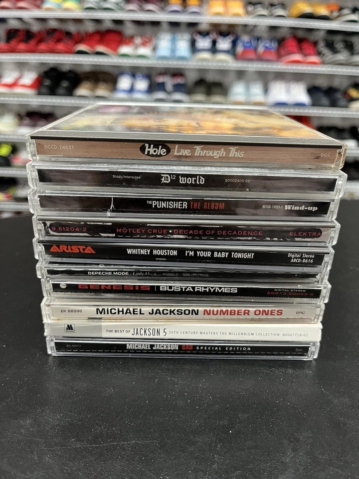 CD lot Of 10 D12, Hole, Mötley Crüe, Michael Jackson, Busta Rhymes - Image 1 of 4