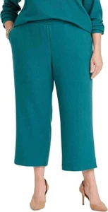 Ava & Viv Women's Plus Size Ribbed Cropped Straight Leg Sweater Pants - Picture 1 of 1