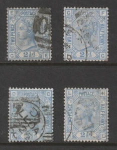 1873/80 QV 2-1/2d BLAU SG142 SET 4 TELLER 17 - 20 ALLE GUT GEBRAUCHT - Bild 1 von 2