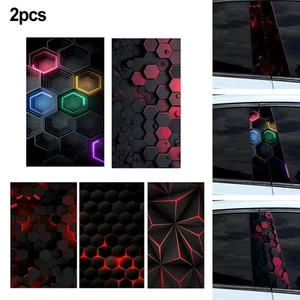 2x For Honeycomb Car B Pillar Waterproof Decal for Door Post Application - Picture 1 of 17