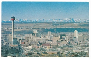 Downtown Calgary Alberta AB Husky Tower Foothills Rocky Mountains Aerial View - Picture 1 of 2
