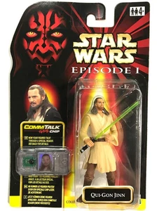 Star Wars Episode 1 Carded Figure - Qui-Gon Jinn no Robe - CommTech Chip - BNIB - Picture 1 of 1