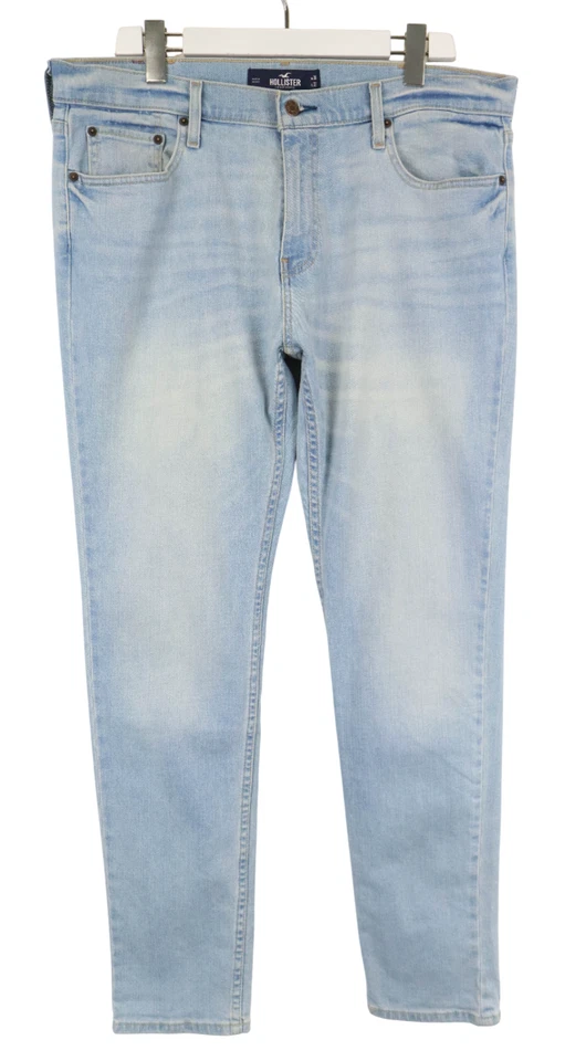 Hollister Skinny Epic Flex Hommes Jeans W36/L32 Délavé Moustaches Extensible - Photo 1/4