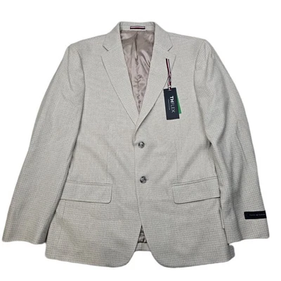 Abrigo deportivo Tommy Hilfiger Conrad para hombre 40S 40 blanco tostado ajuste moderno TH Flex $295 Foto 1 de 4