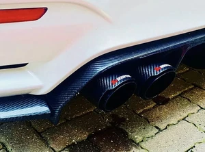 BMW F82 F83 M4 & COMP GLOSS BLACK CARBON FIBRE AKRAPOVIC EXHAUST TIPS 3.5” - Picture 1 of 5