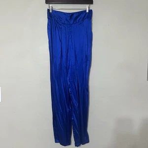 Pantalones vintage para mujer 100 % seda talla L 10 harén joya azul indio bohemio hippie - Imagen 1 de 14
