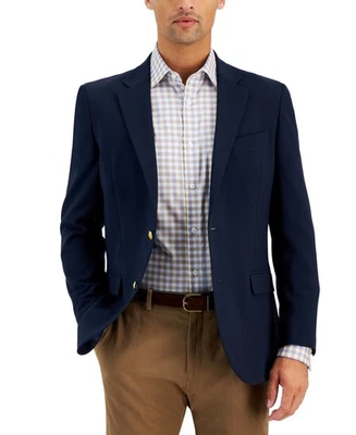 Nautica Mens Modern fit Sport Coat Blazer 44 R Navy Blue Solid Stretch - Image 1 of 2