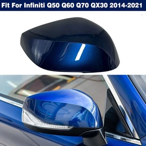 Blue Right Side Door Mirror Cover Cap For Infiniti Q50 Q60 Q70 QX30 2014-2021 - Picture 1 of 6