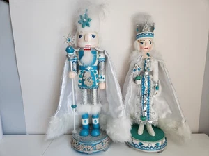 Pier 1 Snow King Queen Nutcracker Ice Princess White Christmas 17" James Nelson - Picture 1 of 21