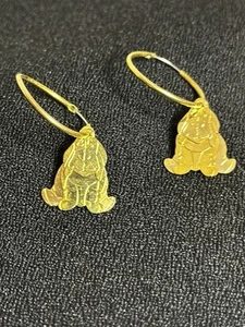 Disney Branded Triple Layered Eeyore Gold Tone Dangle Earrings - Picture 1 of 7