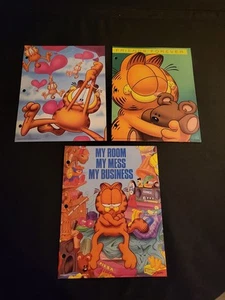 Lotto di 3 cartelle tascabili in idromele vintage Garfield 1978 nuove vecchio magazzino - Foto 1 di 17