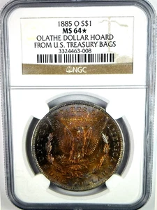 1885 O Toned Morgan $๐๐NGC MS 64*Star๐๐Stunning Reverse Toning ๐๐ - Picture 1 of 11