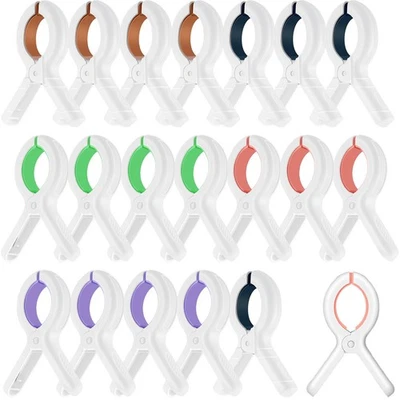 20 Piezas Clips de Toalla de Playa para Sillas de Playa Silicona Plástico Fuerte Sin Rastro S... Foto 1 de 4