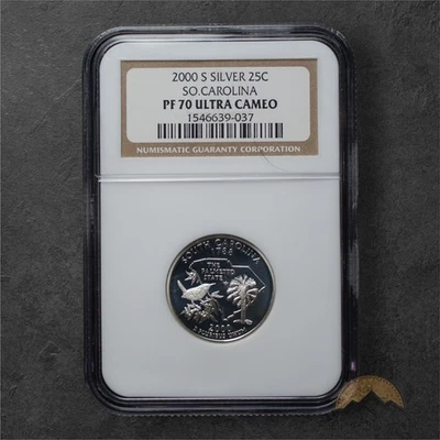 2000-S Proof Silver South Carolina State Quarter 25C - NGC PF70 UCAM - San Fran  - Image 1 of 2