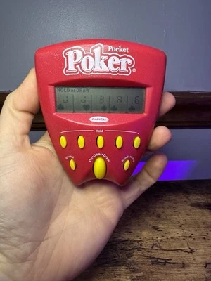 De colección Radica Pocket Poker Draw & Deuces Juego Portátil Rojo 2002 Probado Foto 1 de 3