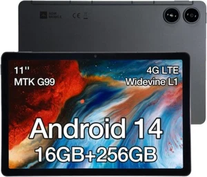 AGM Pad P2 Tablet 8+8+256GB 7850mAh 11'' 2K FHD+ Android14 7850mAh Dual SIM 50MP - Picture 1 of 8