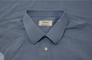 ☆●Nice Brioni Collared Solid Blue Cotton Dress Shirt Sz 17.5☆● 《$890》 - Picture 1 of 9