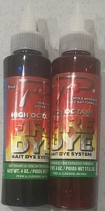 2X PAUTZKE HIGH OCTANE FIRE DYE Fish Bait RED & BLUE Fishing 4 oz. per Bottle - Picture 1 of 1