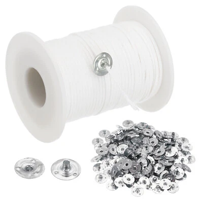 200Ft Trenzado Vela Mechas, 21 PLY Algodón Vela Mecha Carrete con Metal Vela - Imagen 1 de 4