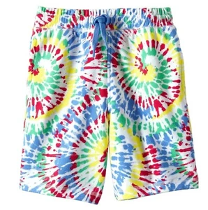 Lands' End Boys' Size Medium (8) French Terry Tie Dye Shorts Drawstring NEW - Picture 1 of 5