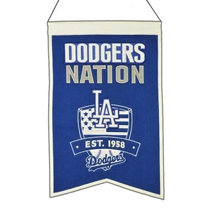 MLB Baseball Los Angeles Dodgers Nation Pennant Wool Blend Banner 54x35 - Picture 1 of 1