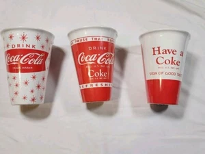 Coca-cola Ceramic Candle Cups 3-Piece Set/Great Novelty Gift - Picture 1 of 5