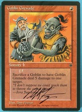 Goblin Grenade (B) Fallen Empires NM Artist Signed Altered  (sa5090) ABUGames