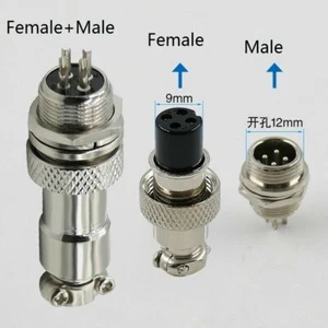 2/3/4/5/6 Pin GX12 Male Female Panel Metal Aviation Plug Socket Connector 12mm - Picture 1 of 3
