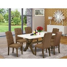 East West Furniture X726EL718-7 - 7-Piece Modern Dining Table Set - 6 Parson Cha