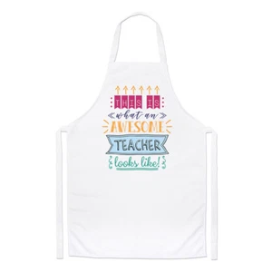 This Is What An Awesome Teacher Looks Like Chefs Apron - Funny Best Cooking - Picture 1 of 1
