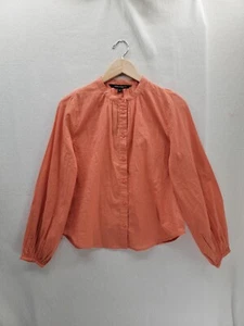NUEVO CON ETIQUETAS Blusa Top Kapp Ahl 100% Algodón Abotonada Naranja Manga Larga Relajada Talla-XS - Imagen 1 de 7