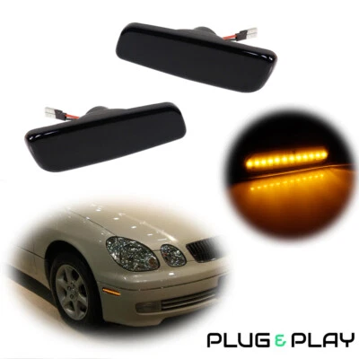 [Plug & Play] Lente ahumada Ámbar Luces de señalización laterales delanteras para Toyota Lexus Scion Foto 1 de 4