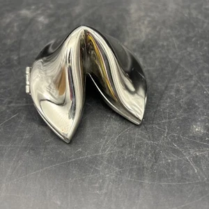 Fortune Cookie Trinket Box Hinge Closure Chinese Fortune Cookie Metal Box - Picture 1 of 11