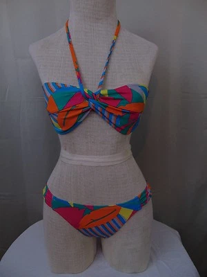 Traje de baño bikini bandeau halter estampado floral Xhilaration pequeño multicolor #4967 Foto 1 de 4