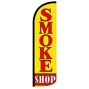Smoke Shop Flag Flutter Feather Banner Swooper Extra Wide Windless - Picture 1 of 1