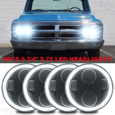 4PCS 5.75" 5-3/4" Round LED Headlights for GMC C15/C1500 1961-1972 Pickup C2500 Foto 1 de 4