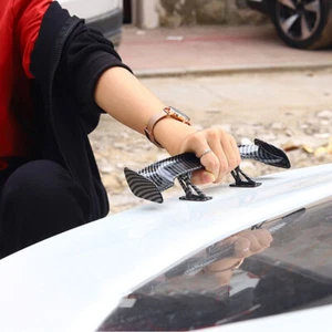 Mini alerón de coche ala trasera fibra de carbono modificada alas traseras accesorios de decoración - Imagen 1 de 6