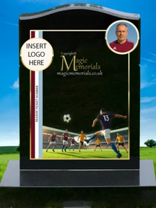 Lápida de fútbol conmemorativa de granito, personalizada con tu equipo y letras elegidas - Imagen 1 de 23