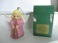 1976 First Edition Goebel Annual Christmas Tree Ornament w/ Box Pink Angel Bell