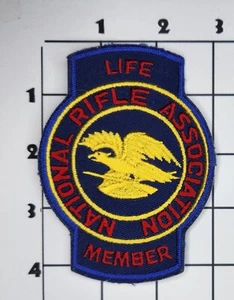 NRA National Rifle Association Patch Vintage Embroidered Iron On Life Member - Foto 1 di 1